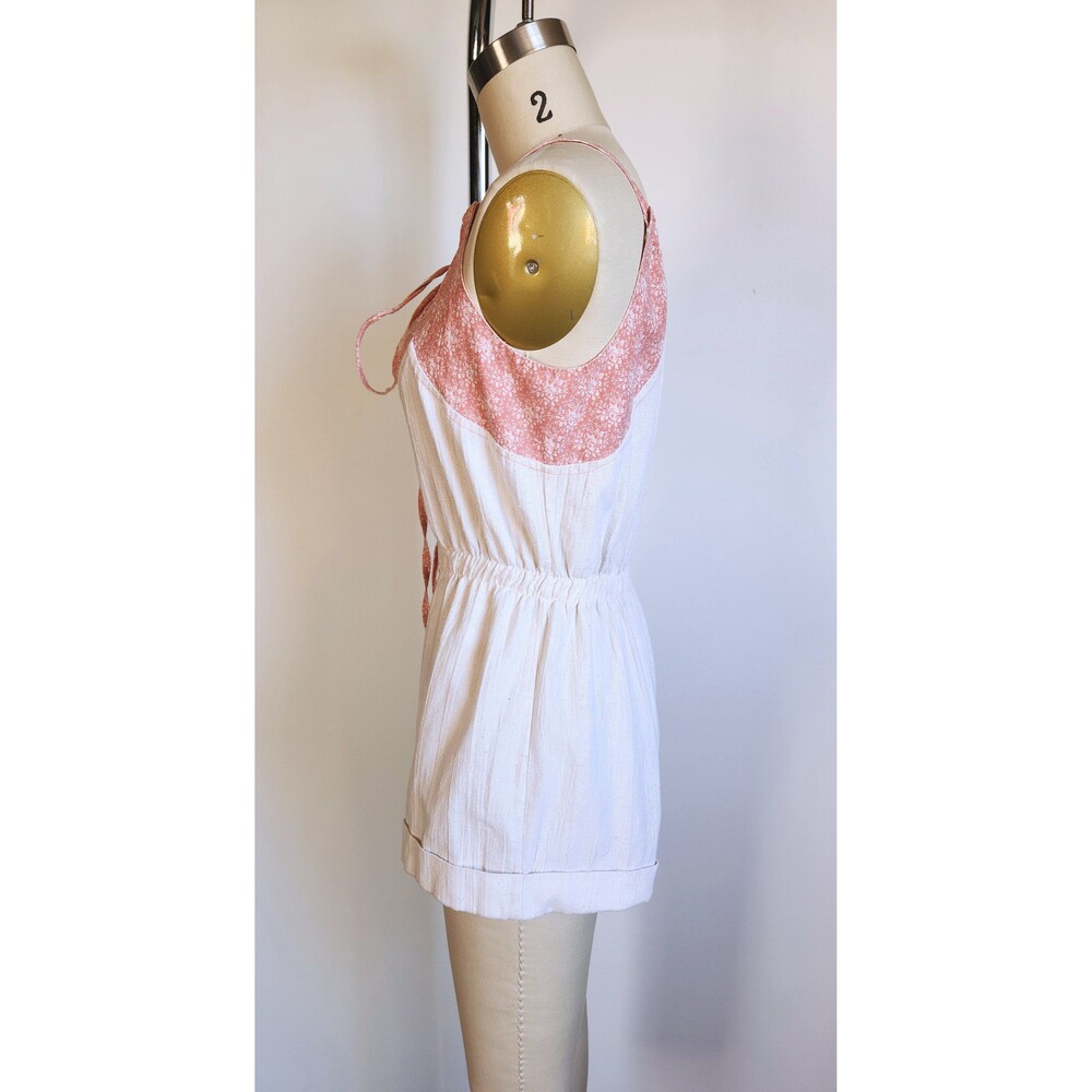 Vintage Mini Romper Jumpsuit Overall - Short Shorts Overall Boho Bohemian 80s XS - Picture 5 of 10